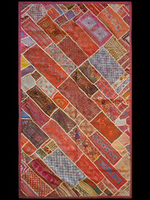 20607-1 Patchwork de tela brodada a mà