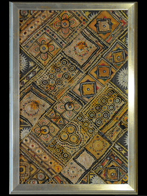 18877 Handmade embroidered fabric framed