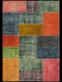 21463 Handmade carpet aged and dyed