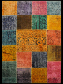 21482 Handmade carpet aged and dyed